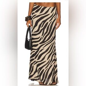 GLASSONS Zebra Print Maxi Skirt - Black and Cream